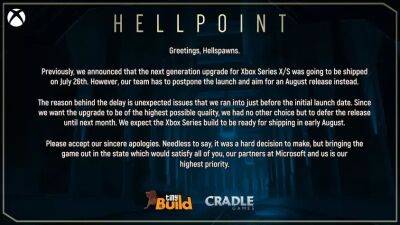 Hellpoint для Xbox Series снова перенеслиФорум PlayStation - ps4.in.ua