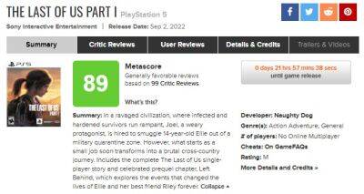 Римейк The Last of Us оценили в весомые 89/100 - zoneofgames.ru