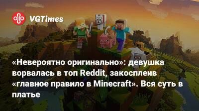 «Невероятно оригинально»: девушка ворвалась в топ Reddit, закосплеив «главное правило в Minecraft». Вся суть в платье - vgtimes.ru