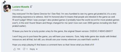 Геймдиректор I See Red горд тем, что его игру спиратили - zoneofgames.ru