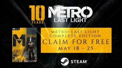 В Steam стартовала бесплатная раздача Metro Last Light Complete Edition - playground.ru - Россия