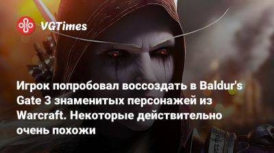 Игрок попробовал воссоздать в Baldur's Gate 3 знаменитых персонажей из Warcraft. Некоторые действительно очень похожи - vgtimes.ru