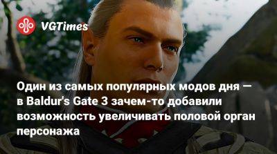 Один из самых популярных модов дня — в Baldur's Gate 3 зачем-то добавили возможность увеличивать половой орган персонажа - vgtimes.ru