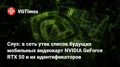 Слух: в сеть утек список мобильных видеокарт NVIDIA GeForce RTX 50 и их идентификаторов - vgtimes.ru