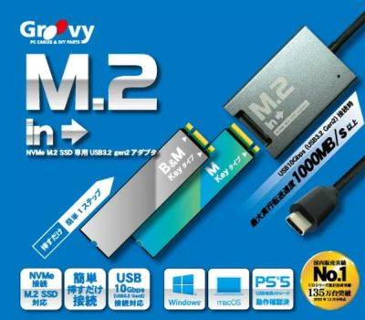 Выпускается адаптер UD-M2IN, который превращает SSD NVMe M.2 в накопитель с портом USB 3.2 Gen 2 - playground.ru