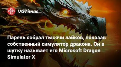 Парень собрал тысячи лайков, показав собственный симулятор дракона. Он в шутку называет его Microsoft Dragon Simulator X - vgtimes.ru