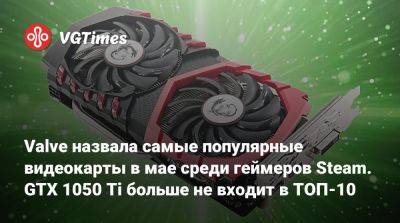 Valve назвала самые популярные видеокарты в мае среди геймеров Steam. GTX 1050 Ti больше не входит в ТОП-10 - vgtimes.ru