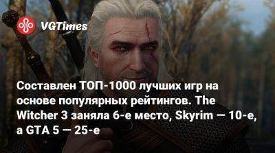 Геймер составил ТОП-1000 лучших игр на основе популярных рейтингов. The Witcher 3 заняла 6-е место, а GTA 5 — 25-е - vgtimes.ru