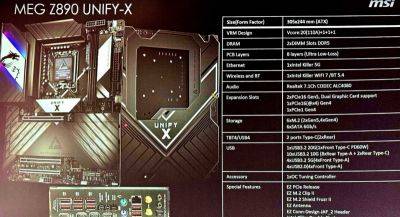 MSI выпустит флагманскую материнскую плату MEG Z890 UNIFY-X для процессоров Core Ultra 200 Arrow lake - playground.ru