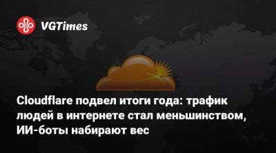 Cloudflare подвел итоги года: трафик людей в интернете стал меньшинством, ИИ-боты набирают вес - vgtimes.ru
