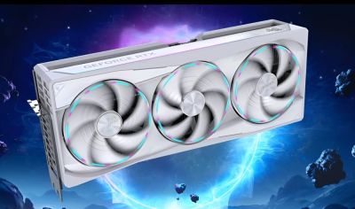 На вертикально установленной видеокарте Gigabyte RTX 5080 AORUS Master вытекают термопрокладки - playground.ru