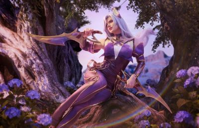Дэвид Ф.Сандберг - Гибельный клинок из League of Legends: модель показала косплей Катарины из королевства фей - gametech.ru