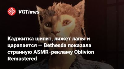 Каджитка шипит, лижет лапы и царапается — Bethesda показала странную ASMR-рекламу Oblivion Remastered - vgtimes.ru