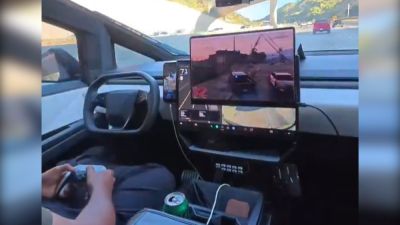 Водитель Cybertruck играл в Grand Theft Auto на шоссе в режиме автопилота - games.24tv.ua