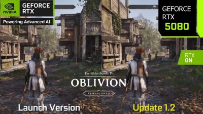 Патч 1.2 для ремастера Oblivion повышает производительность, но игра всё ещё не может преодолеть 30 к/с на RTX 5080 в 4K - playground.ru