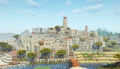 Игрок в Minecraft построил небольшой Пустынный город - gametech.ru