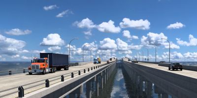 Мосты и дамба Луизианы в American Truck Simulator. Новые скриншоты дополнения про южный штат - gametech.ru - Сша - штат Луизиана - state Louisiana