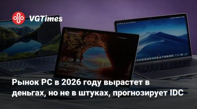 Рынок PC в 2026 году вырастет в деньгах, но не в штуках, прогнозирует IDC - vgtimes.ru