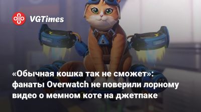 «Обычная кошка так не сможет»: фанаты Overwatch не поверили лорному видео о мемном коте на джетпаке - vgtimes.ru