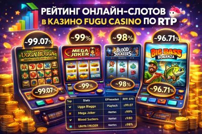 Рейтинг онлайн-слотов в Fugu Casino по RTP - playerone.cc