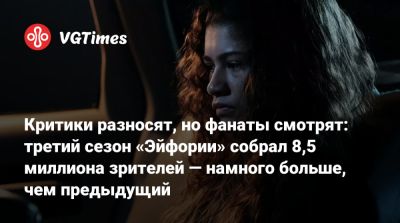 Критики разносят, но фанаты смотрят: третий сезон «Эйфории» собрал 8,5 миллиона зрителей — намного больше, чем предыдущий - vgtimes.ru - Сша