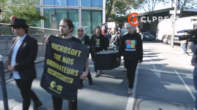 Французские активисты устроили похороны Windows 10 и призывают переходить на Linux - playground.ru - Франция