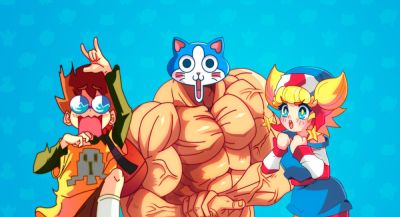 В игре KinnikuNeko: SUPER MUSCLE CAT кот-бодибилдер должен дать отпор пришельцам - app-time.ru - Россия