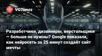 Разработчики, дизайнеры, верстальщики — больше не нужны? Google показала, как нейросеть за 25 минут создаёт сайт мечты - vgtimes.ru