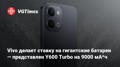 Vivo делает ставку на гигантские батареи — представлен Y600 Turbo на 9000 мА*ч - vgtimes.ru - Китай