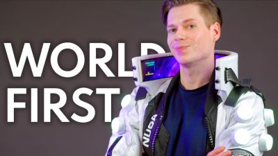 Косплеер создал куртку из Cyberpunk 2077 с игровым OLED-воротником - playground.ru