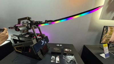 Corsair представила уникальный системный блок в виде самурайского меча на выставке Computex 2026 - playground.ru - Япония