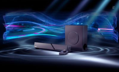 ASUS ROG Gjallar - звуковая панель формата 2.1.2 с Dolby Atmos, микрофоном-эхоподавителем и концентратором управления - playground.ru