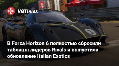 В Forza Horizon 6 полностью сбросили таблицы лидеров Rivals и выпустили обновление Italian Exotics - vgtimes.ru - Италия