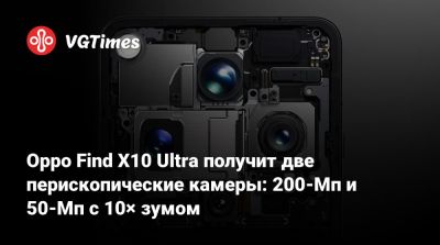 Oppo Find X10 Ultra получит две перископические камеры: 200-Мп и 50-Мп с 10х зумом - vgtimes.ru